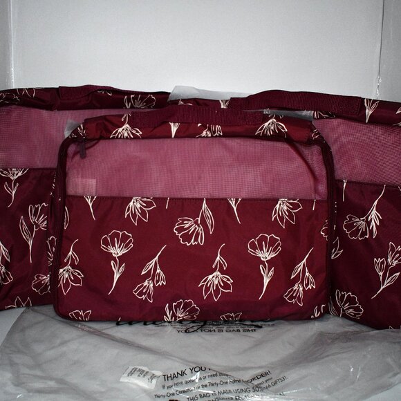 Thirty One  Packing Cube Deluxe Set  in  Sketched Floral  Set of 5   NWT - Picture 3 of 11